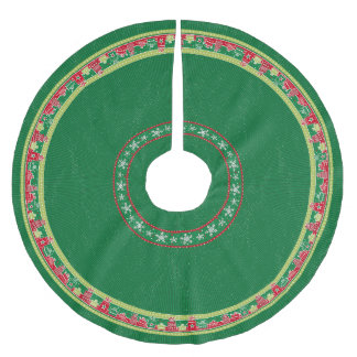 スノーフレーク&プレゼントツリースカート ブラッシュドポリエステルツリースカート