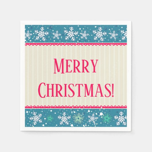 スノーフレーク&プレゼントナプキンス スタンダードカクテルナプキン (正面)