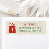 スノーフレーク&プレゼントレッド差出人住所ラベル ラベル (インサイチュ)