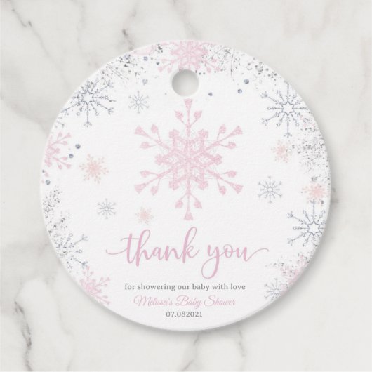 スノーフレーク・ベビーシャワー フェイバータグ (正面)