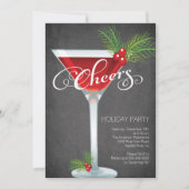 スノーフレーク ホリデー カクテル パーティー 招待状 (正面)