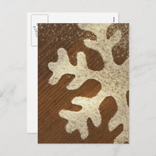 スノーフレーク・ホリデー・グリーティングカードとシール シーズンポストカード (正面/裏面)