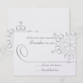 スノーフレーク・ホワイト・エレガンス・レスポンス・カード 出欠カード (正面/裏面)