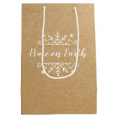 スノーフレーク・ミディアム抱き枕で地球の平和 ミディアムペーパーバッグ (裏面)