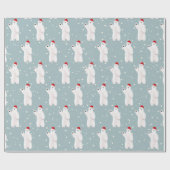 スノーフレーク・ラッピングにクリスマスポーラーベア紙 ラッピングペーパー (フラット)