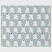 スノーフレーク・ラッピングにクリスマスポーラーベア紙 ラッピングペーパー (フラット)