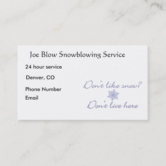 スノーフレーク 予約カード (正面)