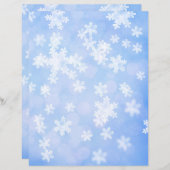 スノーフレーク&《写真》ぼけ味ブルースクラップブック紙 (正面/裏面)