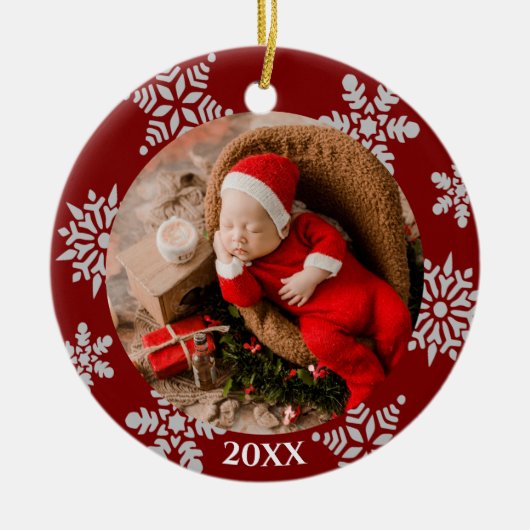スノーフレーク 写真 クリスマス オーナメント (正面)