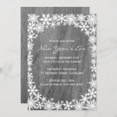 スノーフレーク&花崗岩ニューイヤーズイブ招待状 招待状 (正面/裏面)