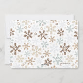 スノーフレーク(雪)の静かな写真の誕生のお知らせ シーズンカード (裏面)