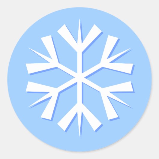 スノーフレーク、青 ラウンドシール (正面)