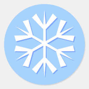 スノーフレーク、青 ラウンドシール