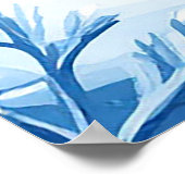 スノーフレーク・顔をキュートな白猫 ポスター (角)