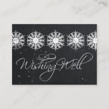 スノーフレークchalkboard winter wishing well card