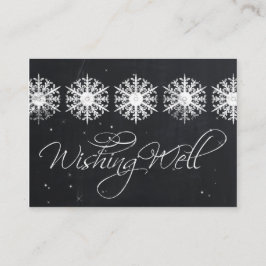 スノーフレークchalkboard winter wishing well card エンクロージャーカード