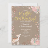 スノーフレークONEderland第1誕生日招待状クラフト 招待状 (正面)