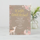 スノーフレークONEderland第1誕生日招待状クラフト 招待状 (スタンド正面)