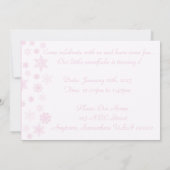 スノーフレークOnederland 1stバースデーピンク 招待状 (裏面)