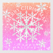 スノーフレークPink Orange ウィンドウサイン (シート)