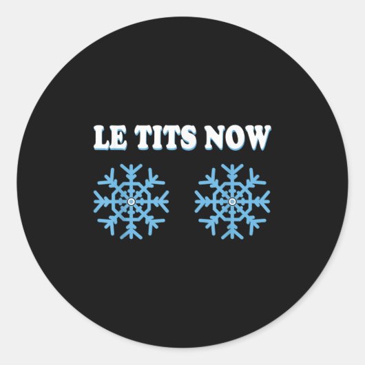 スノーフレークS大人のジョークそれを雪のクリスマスにおもしろい任せる ラウンドシール (正面)