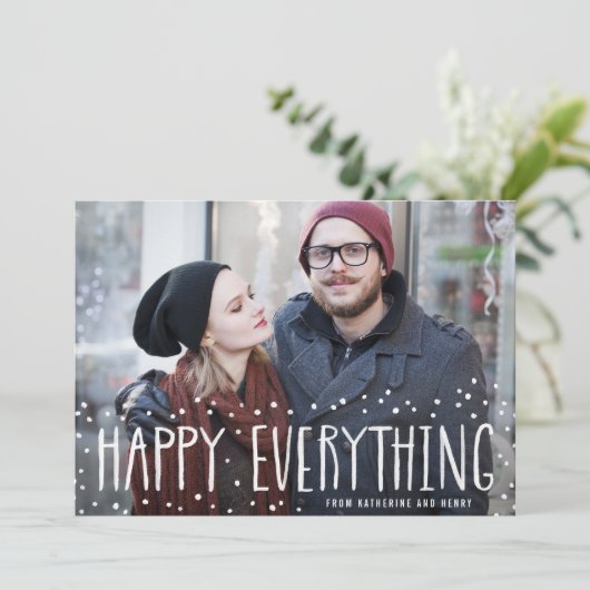 スノーフレームハッピーオールホリデーフォトカード シーズンカード (スタンド正面)