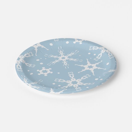 スノーフレーモダンクウィンターホリデー紙プレート ペーパープレート (アングル)