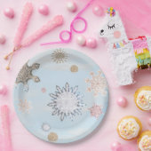 スノーフレー凍っていクウィンターグリーム紙プレート ペーパープレート (パーティー)