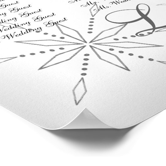 スノーフレー結婚クのシーティンググラフシルバーグレー ポスター (角)