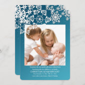 スノーフレー縁どクフォトホリデーカード シーズンカード (正面/裏面)