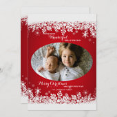 スノーフレー縁どクフォトホリデーカード シーズンカード (正面/裏面)