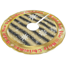 スノーフレ人気があるーク金ゴールドグリッターブラック ブラッシュドポリエステルツリースカート