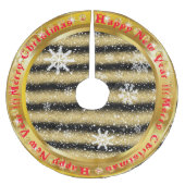 スノーフレ人気があるーク金ゴールドグリッターブラック ブラッシュドポリエステルツリースカート (正面)