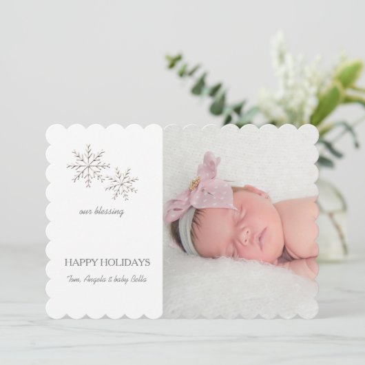 スノーフレ素晴らしークホリデーフォトカード シーズンカード (スタンド正面)