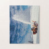 スノーフロークリアリング雪クレーターレイク国立公園 ジグソーパズル (縦)