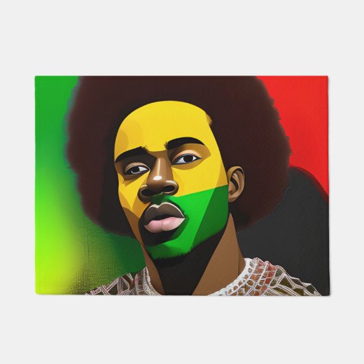 スノーブルウィンターブラックキングメラニン十二世の男性 ドアマット (正面)