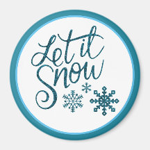 スノーブルーフェイクグリッターマグネット