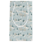 スノーブルーミニマリストクリスマスビレッジ スモールペーパーバッグ (正面)