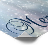 スノーブルー《写真》ぼけ味オーナメントクリスマス ポスター (角)