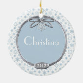 スノープリンセスバレリーナパーソナライズされたオーナメント セラミックオーナメント (裏面)