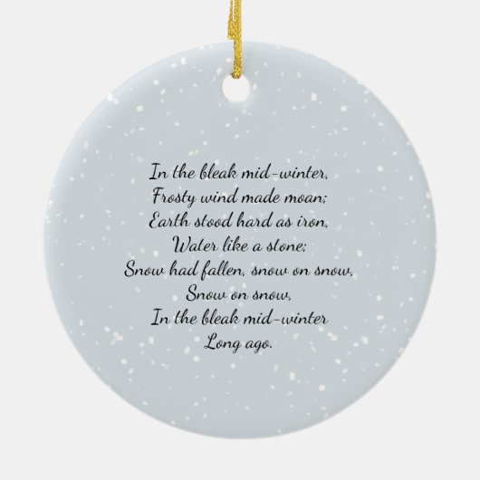 スノープリンセスベアブリークミッドウィンター歌詞ホリデイ  セラミックオーナメント (裏面)