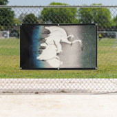 スノープリントバナーに立つクレーン 横断幕 (インサイチュ)