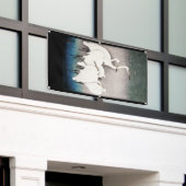 スノープリントバナーに立つクレーン 横断幕 (ビルの外側)