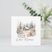 スノープレイスホームマウンテンキャビンクリスマス シーズンカード (スタンド正面)