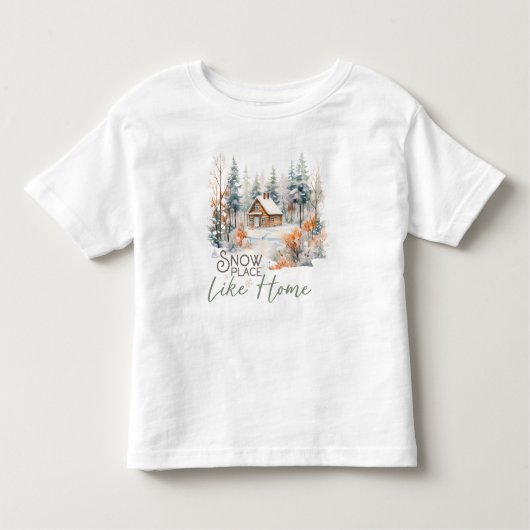 スノープレイスホームマウンテンキャビンクリスマス トドラーTシャツ (正面)