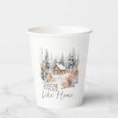 スノープレイスホームマウンテンキャビンクリスマス 紙コップ (裏面)
