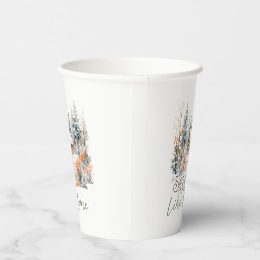 スノープレイスホームマウンテンキャビンクリスマス 紙コップ (右)