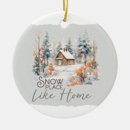 スノープレイスライクホームフラット セラミックオーナメント (正面)