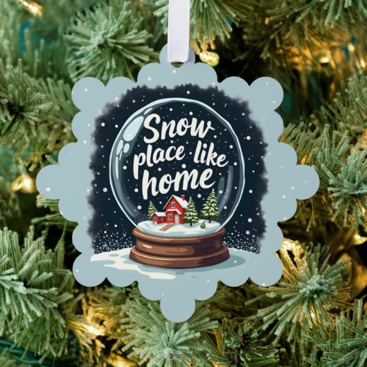 スノープレイスライクホームホリデイ引用文 オーナメントカード (インサイチュ (木))