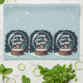 スノープレイスライクホームホリデイ引用文 キッチンタオル (折り畳み)